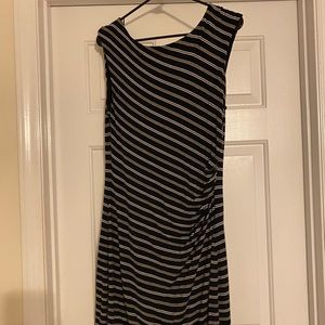 Black dress with stripes